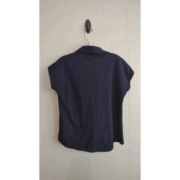 Coral Bay Women's Navy Blue Textured Golf Tennis Polo Size Petite Medium - Picture 2 of 6
